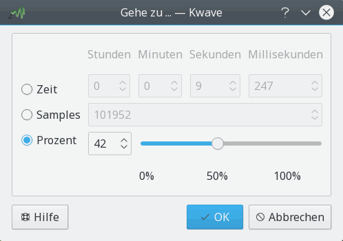 Bildschirmfoto des Moduls zum Springen an eine Position