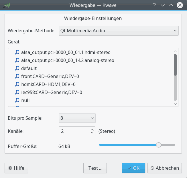 Bildschirmfoto des Wiedergabe-Moduls