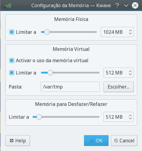 Imagem do 'Plugin' de Configuração da Memória